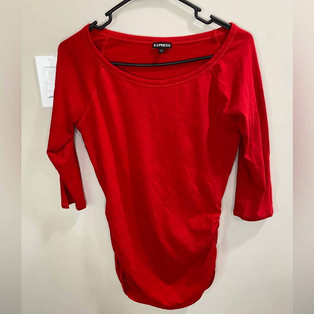 Express Red Long Sleeve Tee